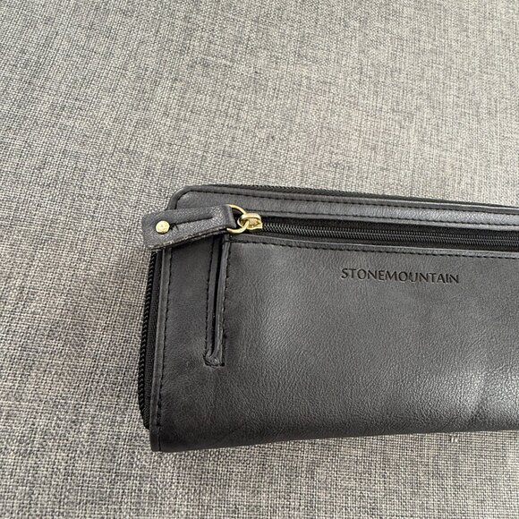 New! Stone Mountain faux leather Wallet Double Zipper 7.25" X 3.5"X 1.75" - Picture 10 of 14